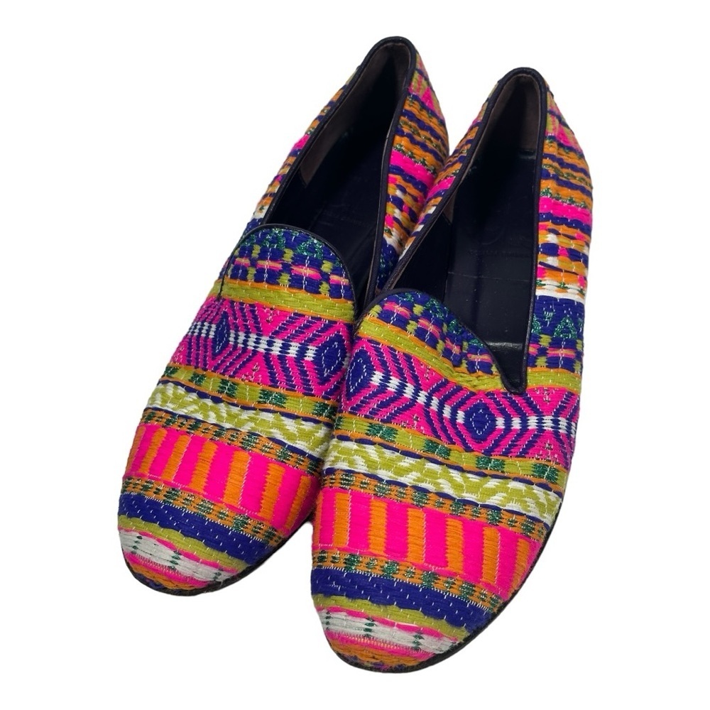 Cecilia Bringheli CB Made in Italy Embroidered Loafer Flats Shoe Colorful US 7.5 - Picture 2 of 9